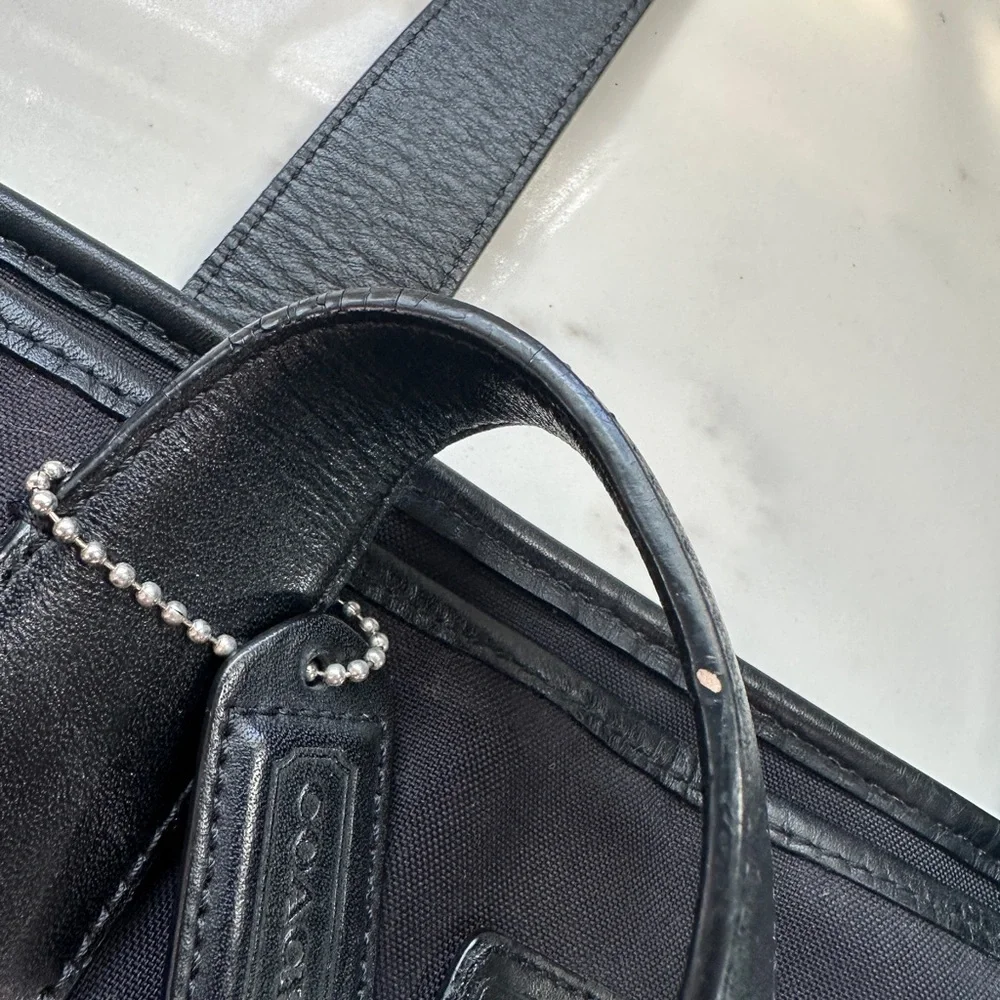 Vintage Coach Black Tote Bag Laptop Bag Diaper Bag Large Shoulder Tote